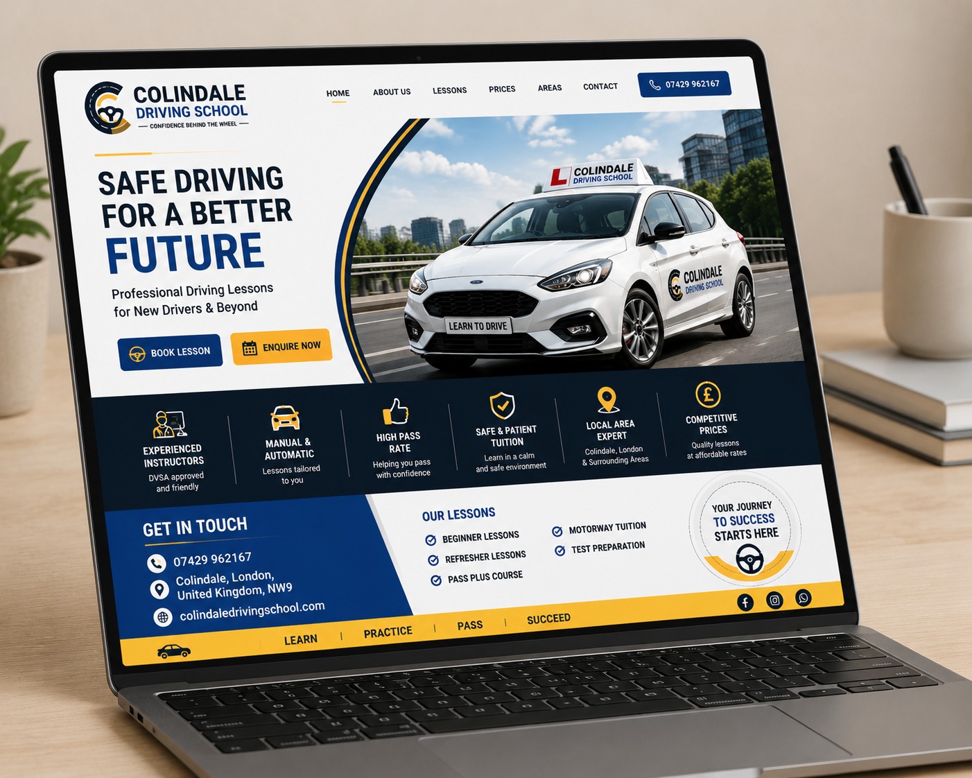 Colindale Driving School website built by WebOctals