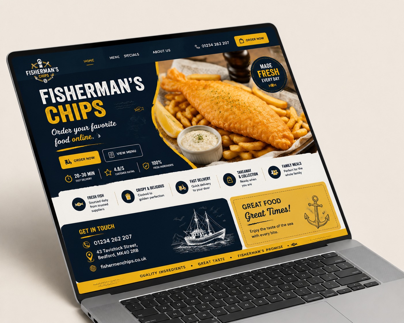 Fisherman&rsquo;s Chips website built by WebOctals
