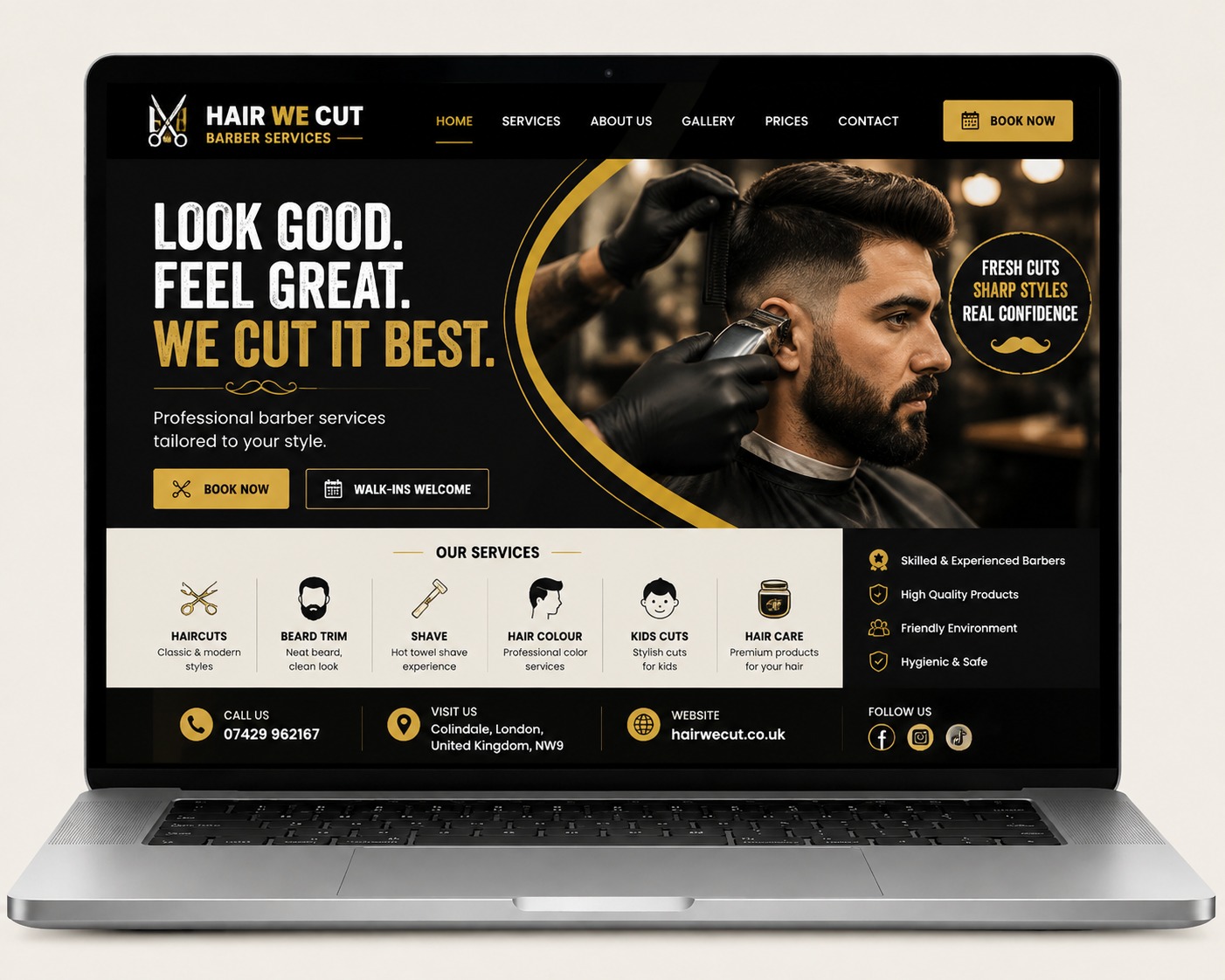 Hair We Cut website built by WebOctals